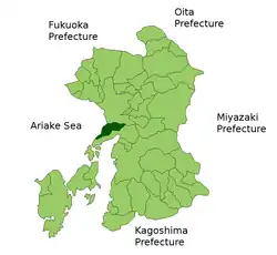 موقعیت Kami-Amakusa در استان کوماموتو