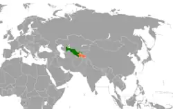 نقشهٔ مکاننمای Uzbekistan و Tajikistan