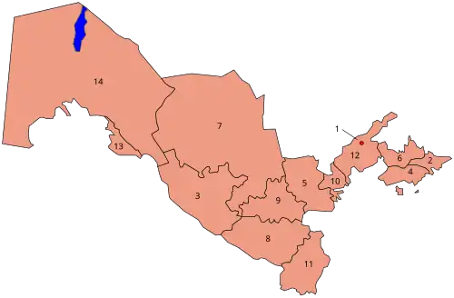 Political Map of Uzbekistan