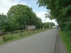 A road to Všenory train station/stop