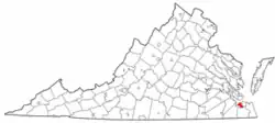 Location in the Commonwealth of ویرجینیا