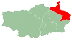 Location of the district within the region of واکینانکاراترا.