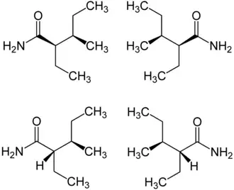 Skeletal formula of valnoctamide