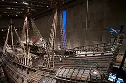 The warship Vasa, aft view