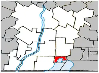 Location within Le Haut-Richelieu Regional County Municipality.