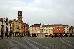 Piazza Cavour and the Torre dell’Angelo.