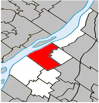 Location within Marguerite-D'Youville Regional County Municipality.