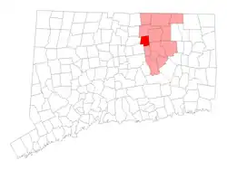 Location within Tolland County, کنتیکت