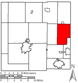 Location of Vernon Township in Crawford County.