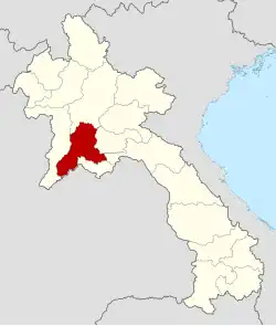 Map showing location of Vientiane Province in Laos