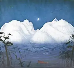 شب زمستان در کوهستان