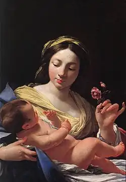 سیمون ووئه،  Madonna and Child with a rose