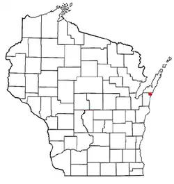 Location of Ahnapee, Wisconsin