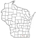 Location of Janesville in Rock County, ویسکانسین