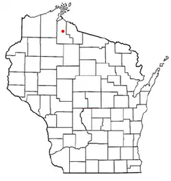 Location of Mellen, Wisconsin