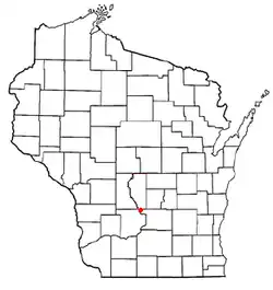 Location of Wisconsin Dells in the state of ویسکانسین