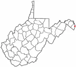 Location of Bolivar in West Virginia