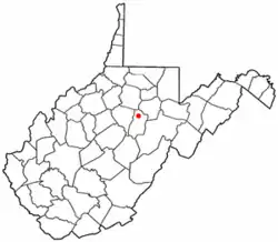Location of Buckhannon, West Virginia