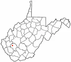 Location of Danville, West Virginia