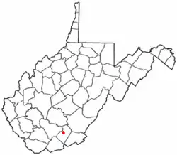 Location of Hinton, West Virginia