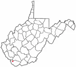 Location of Iaeger, West Virginia