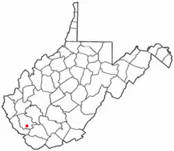 Location of Man, West Virginia