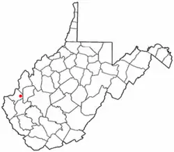 Location of Milton, West Virginia