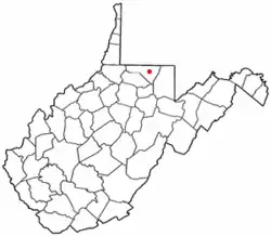 Location in Monongalia County in the State of ویرجینیای غربی