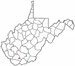 Location of Mullens, West Virginia