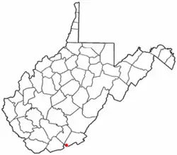 Location of Peterstown, West Virginia