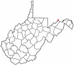 Location of Ridgeley, West Virginia