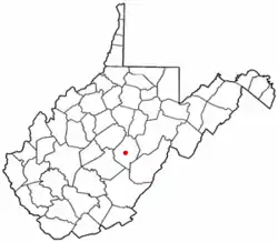 Location of Webster Springs, West Virginia