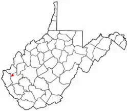 Location of West Hamlin, West Virginia