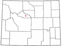 Location of Thermopolis, Wyoming