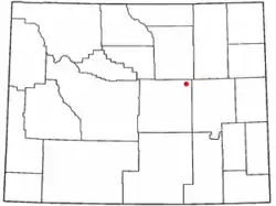 Location of Edgerton, Wyoming
