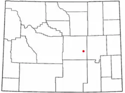 Location of Evansville, Wyoming
