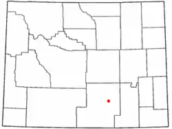 Location of Hanna, Wyoming