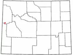 Location of Hoback, Wyoming
