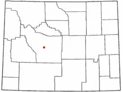 Location of Hudson, Wyoming