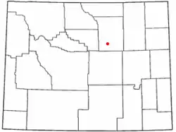 Location of Kaycee, Wyoming