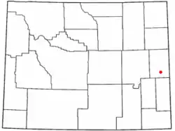 Location of Lusk, Wyoming