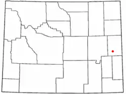 Location of Manville, Wyoming