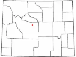 Location of Shoshoni, Wyoming