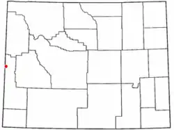 Location of Thayne, Wyoming.