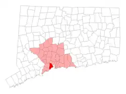 Location in New Haven County, کنتیکت