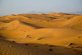 شن‌های وحیبا با حجر شرقی در پس زمینه