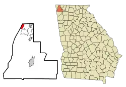 Location in Walker County and the state of جورجیا