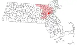 Location in Middlesex County in Massachusetts