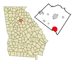 Location in Walton County and the state of جورجیا