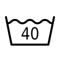 شستن در ۴۰ درجه سانتی گراد یا کمتر (ایالات متحده آمریکا، ۲ نقطه، ●●)